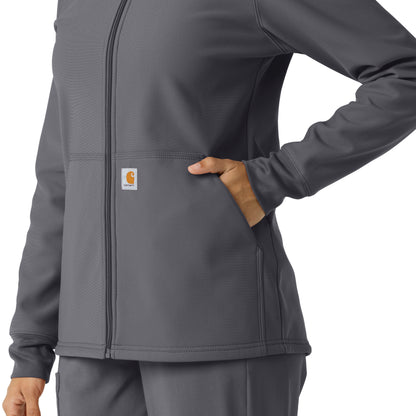 Layers C85023 Bonded Fleece Hoodie Pewter Model Image Alternate | Carhartt