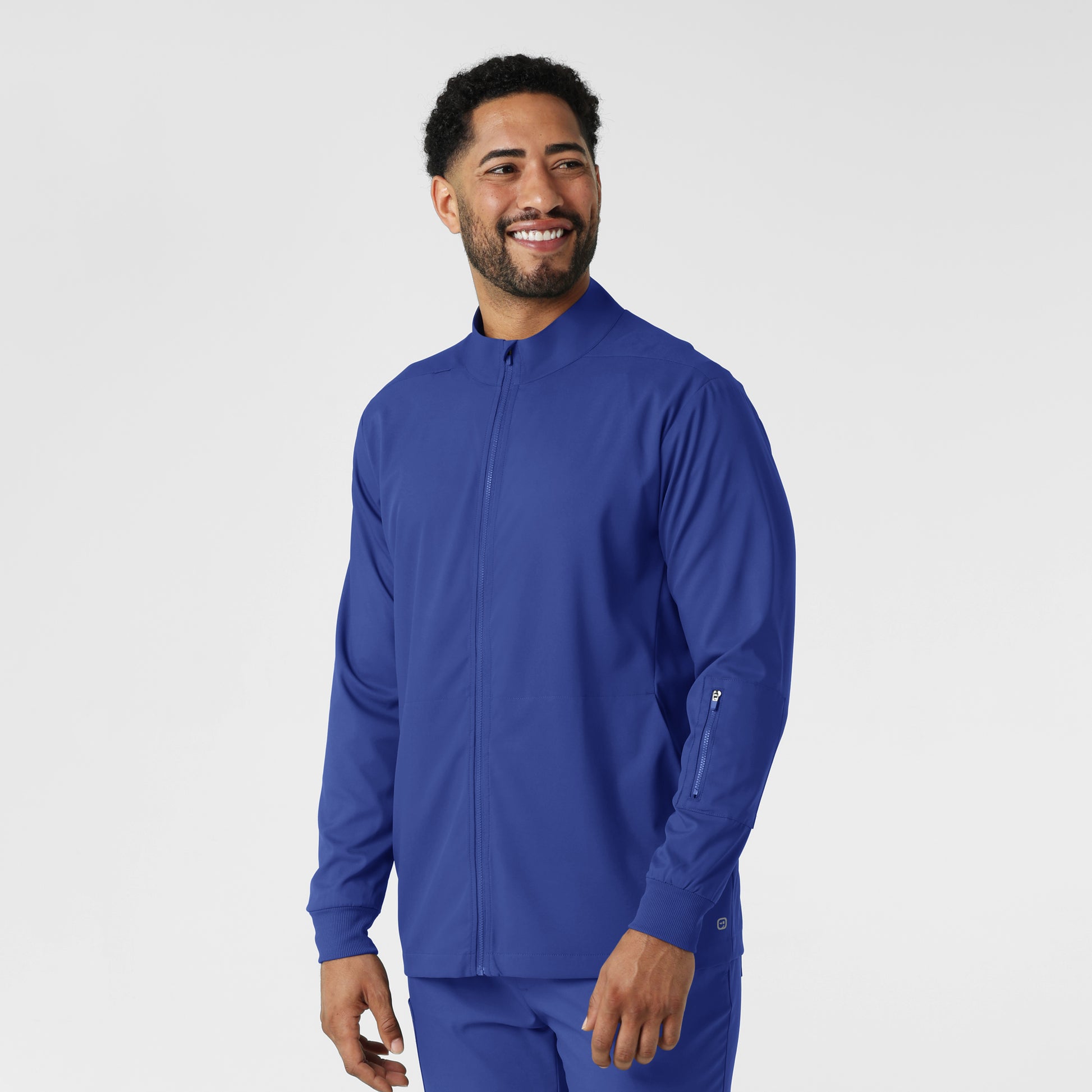 Boundless 8351 Men's Warm Up Scrub Jacket Galaxy Blue