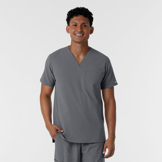 NURTUR 6380 Men's V-Neck Scrub Top Pewter