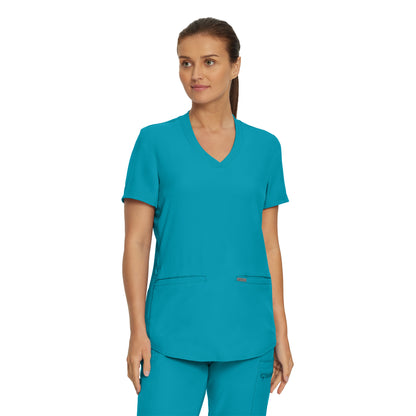 Forward LT100 Women's 3 Pocket V Neck Scrub Top Teal Image