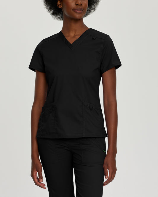 ProFlex 4160 Women's 3 Pocket V Neck Scrub Top Black Image