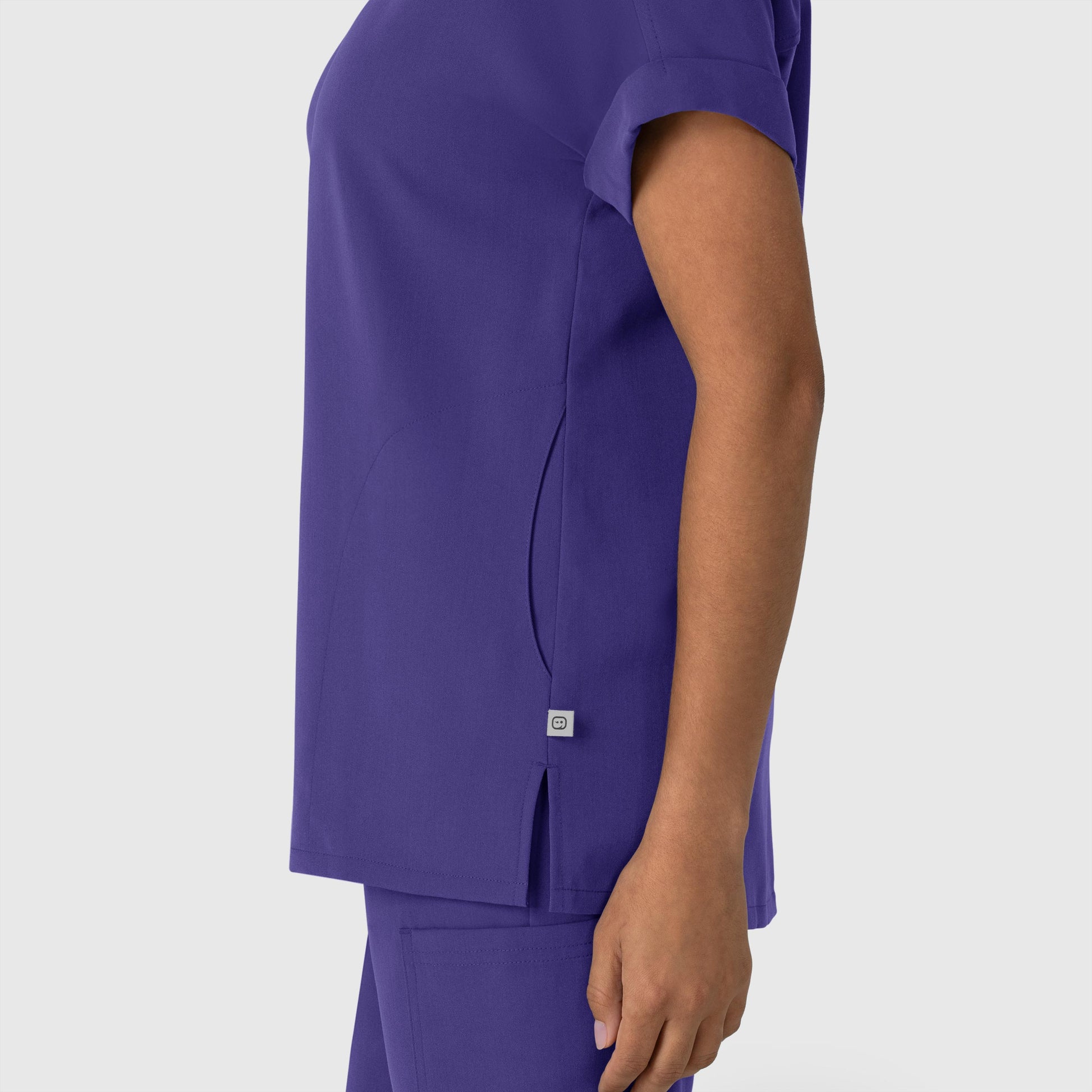 Nova 6232 Drop Shoulder Boxy Scrub Top Grape Model Image Alternate | Wink