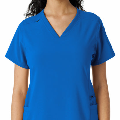 Force Cross-Flex C13310 Knit Panel Scrub Top Royal Model Image Left Side | Carhartt