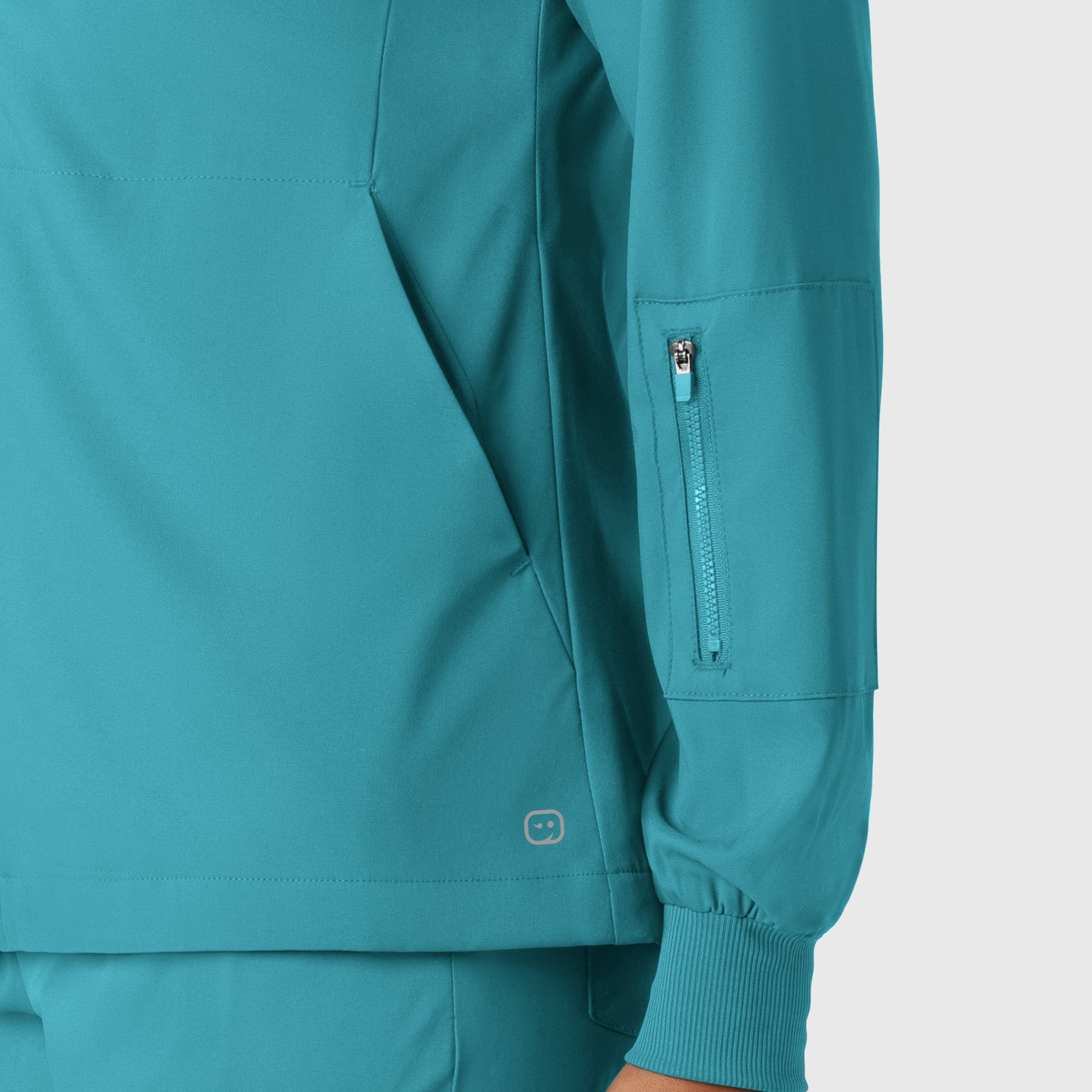 Boundless 8151 Warm Up Scrub Jacket Teal Model Image Alternate | Wink