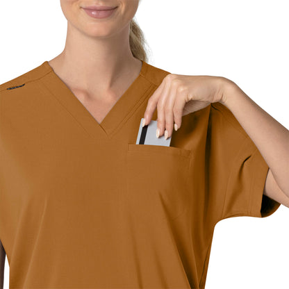 Force Cross-Flex C13110 Oversized V-Neck Scrub Top Fox Brown Model Image Alternate | Carhartt