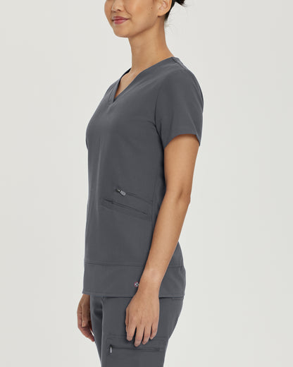 V-Tess 796 Women's 3 Pocket V Neck Scrub Top Dark Pewter Image