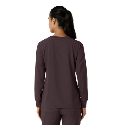 Force Cross-Flex C13610 Women's Crew Neck Long Sleeve Scrub Top Dark Sepia