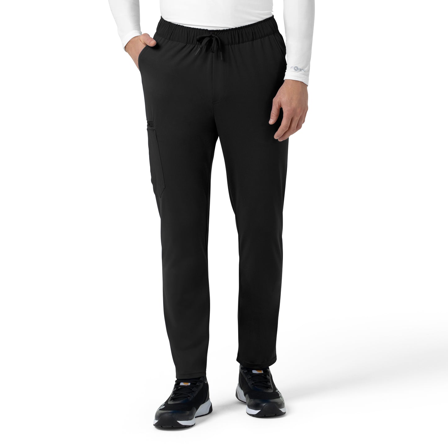 Force Cross-Flex C56190 Knit Men's Straight Leg Tapered Scrub Pants Black