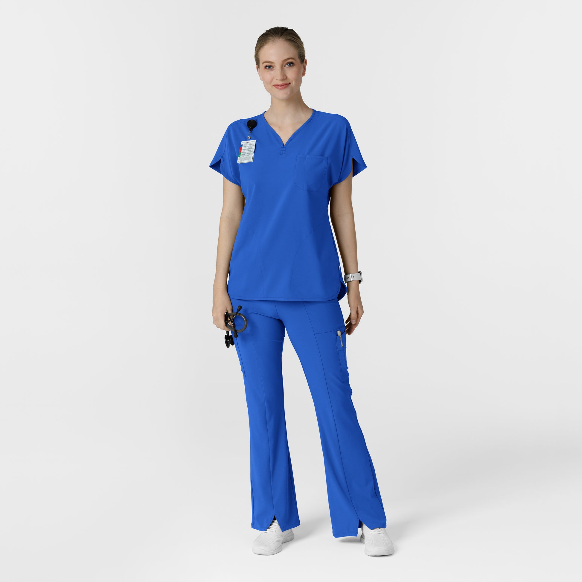 RENEW 5534 Cargo Flare Scrub Pants Royal Model Image Alternate | Wink