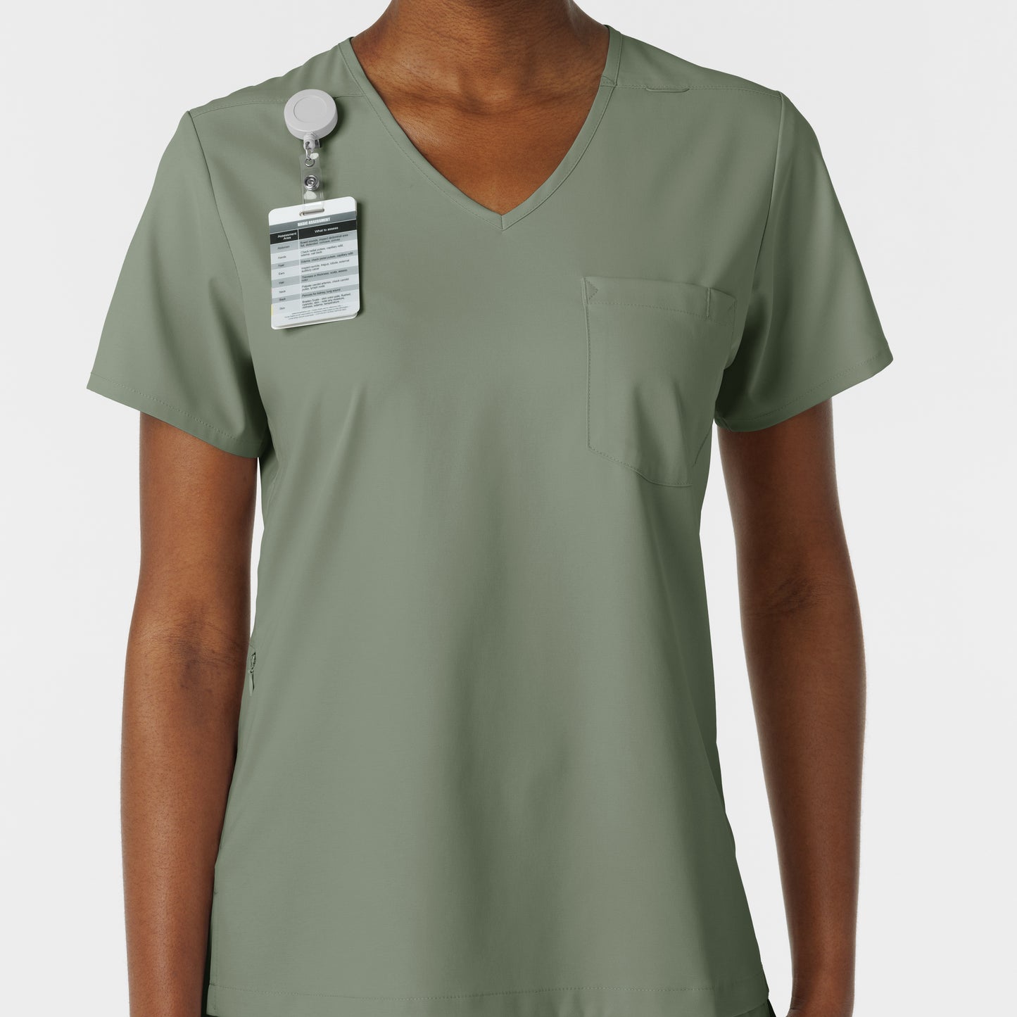 Boundless 6151 Tuck-In Scrub Top Sage Model Image Alternate | Wink