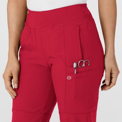 W123 5555 Comfort Waist Cargo Jogger Scrub Pants Red Model Image Alternate | Wink