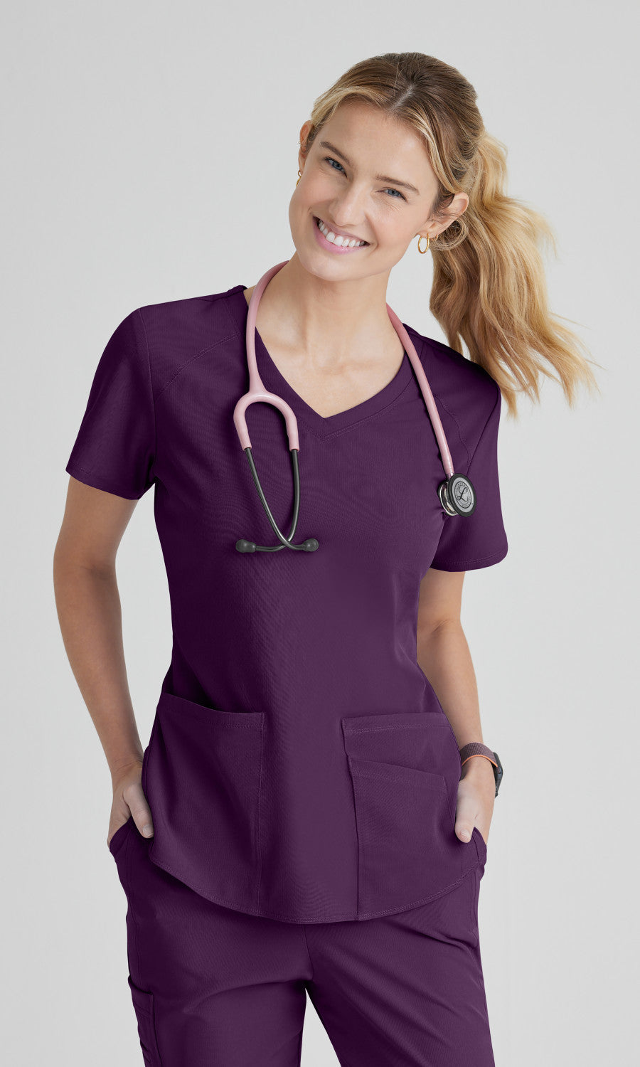 Skechers SK101 Breeze Scrub Top Eggplant