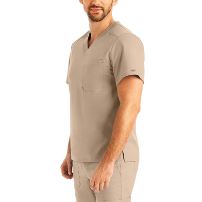 ProFlex LT108 Men's 2 Pocket V Neck Scrub Top Sandstone Image