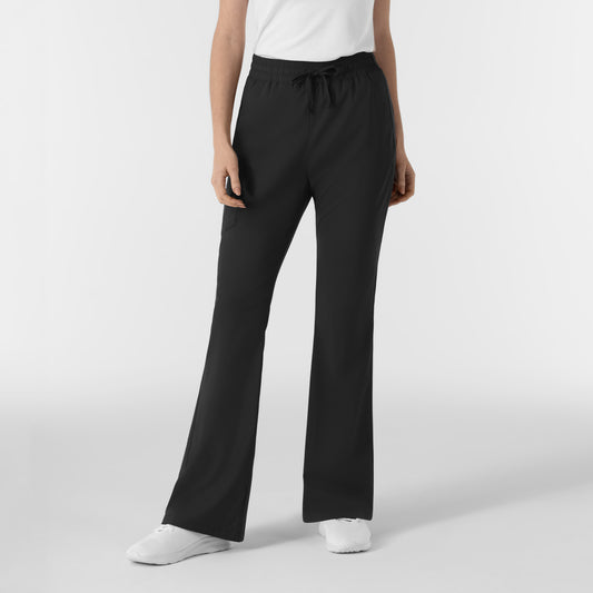 Boundless 5551 Women's Flare Leg Scrub Pants Black