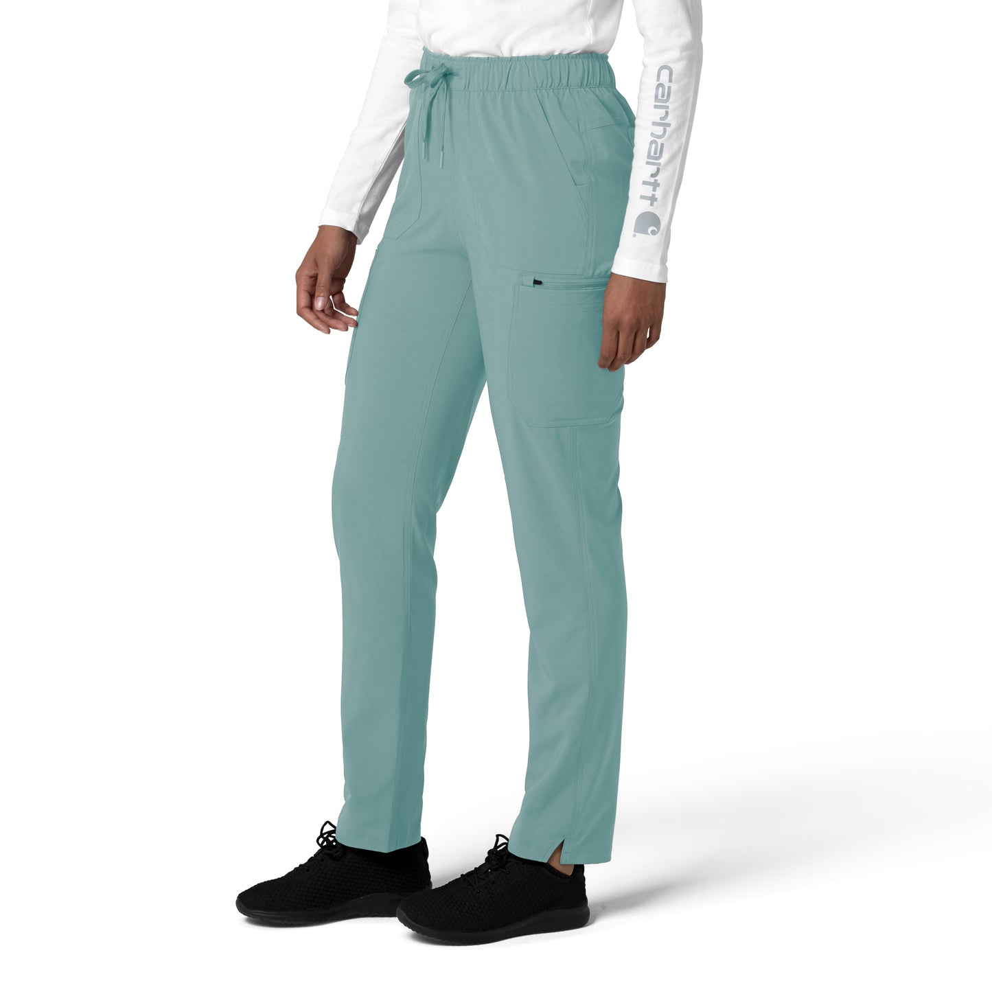 Force Cross-Flex C53210 Straight Leg Cargo Scrub Pants Summer Blue Model Image Right Side | Carhartt