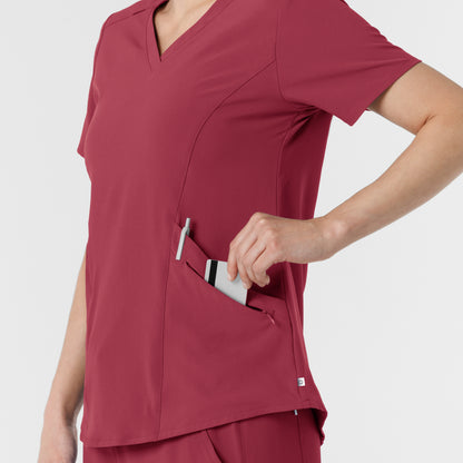 RENEW 6134 Women's V-Neck Scrub Top Ruby