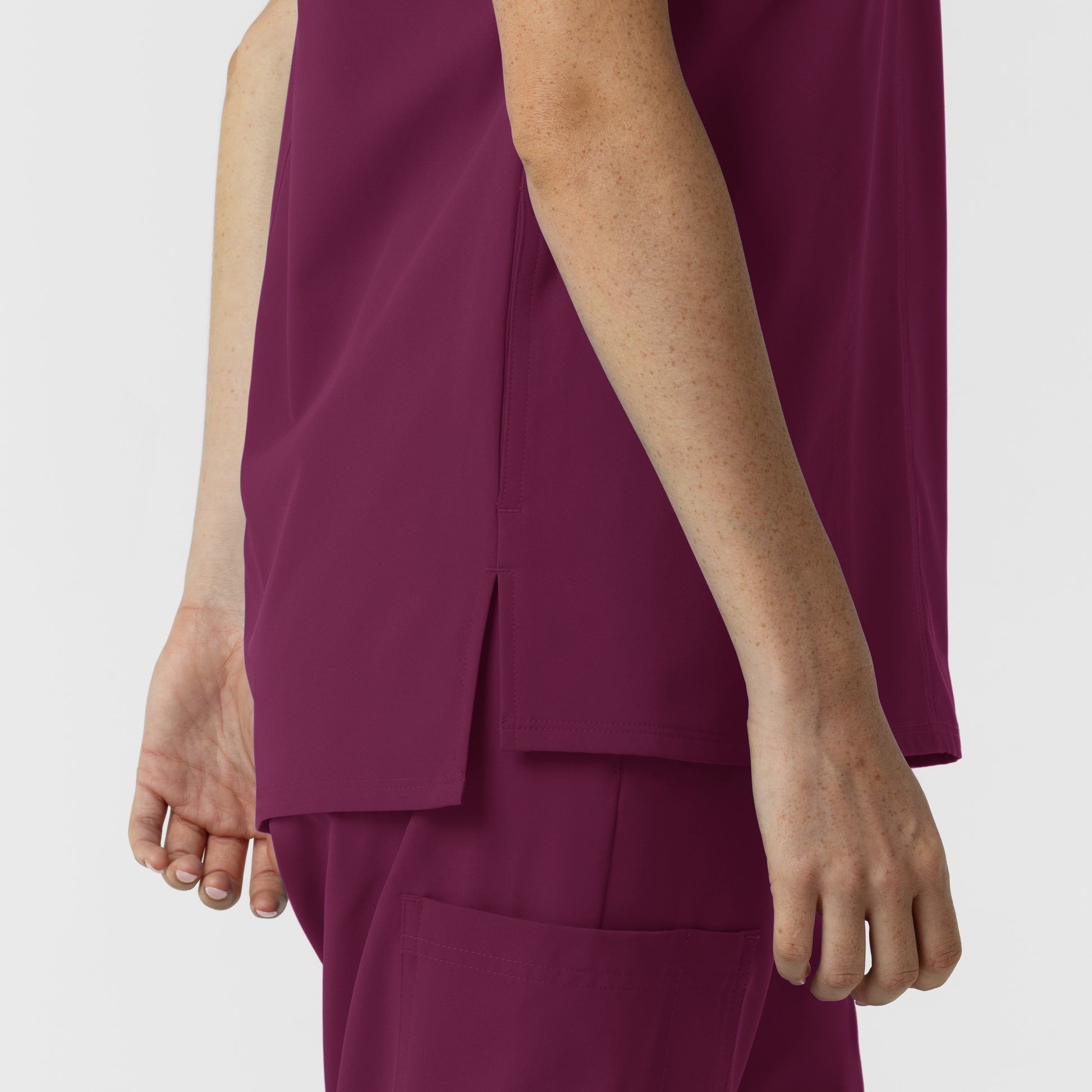 NURTUR 6280 Women's Drop Shoulder Tunic Scrub Top Wine