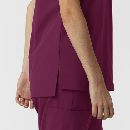 NURTUR 6280 Women's Drop Shoulder Tunic Scrub Top Wine
