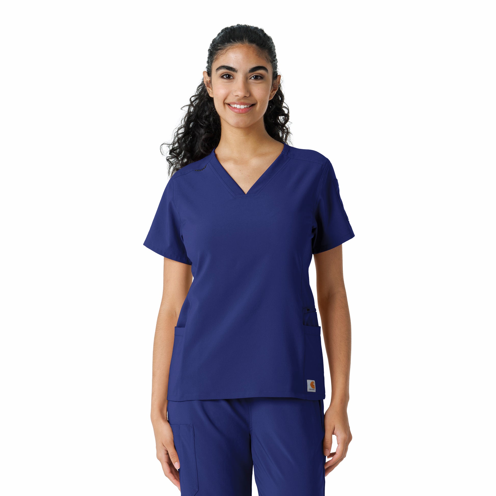 Force Cross-Flex C13310 Women's Knit Panel Scrub Top Galaxy Blue
