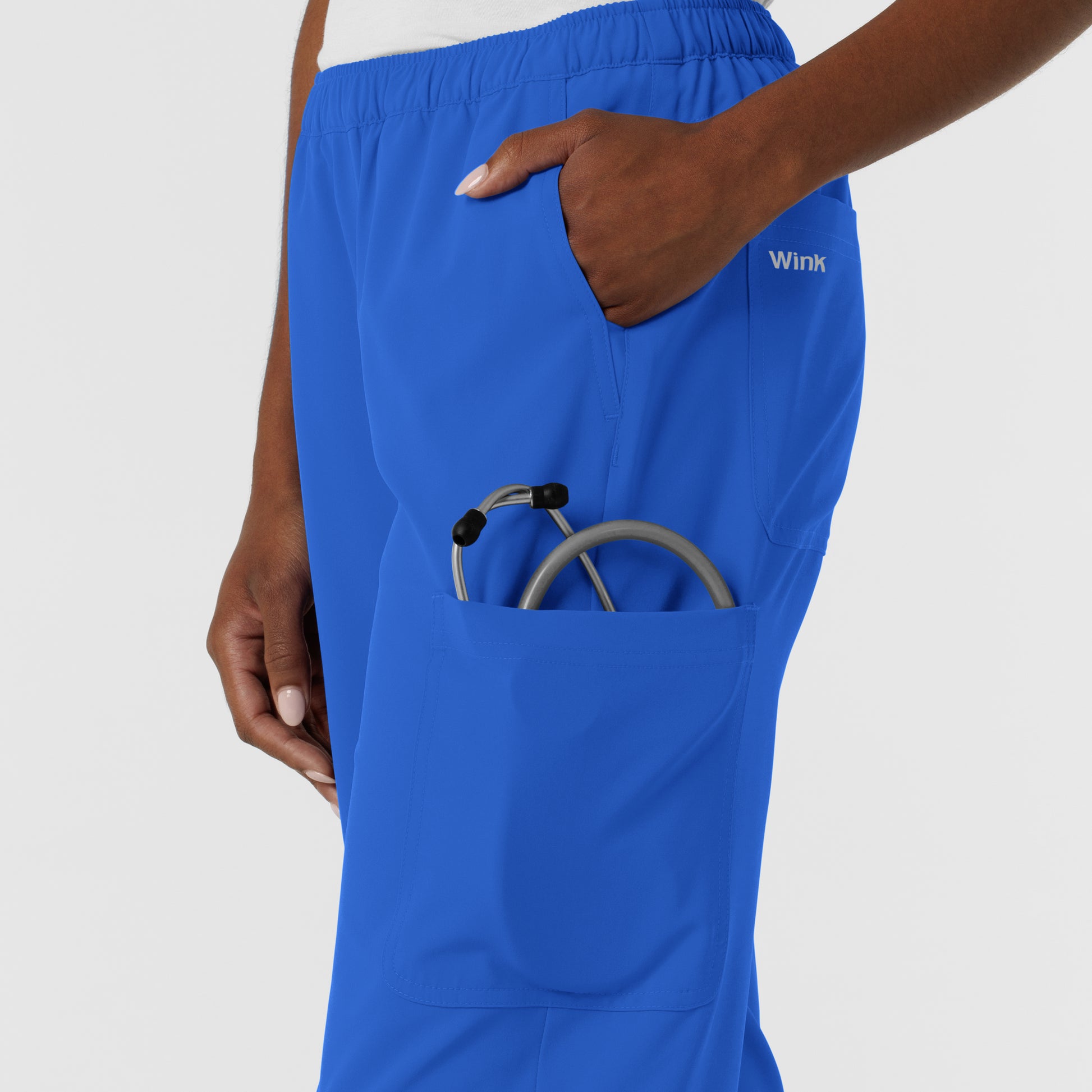NURTUR 5180 Women's Straight Leg Cargo Scrub Pants Royal