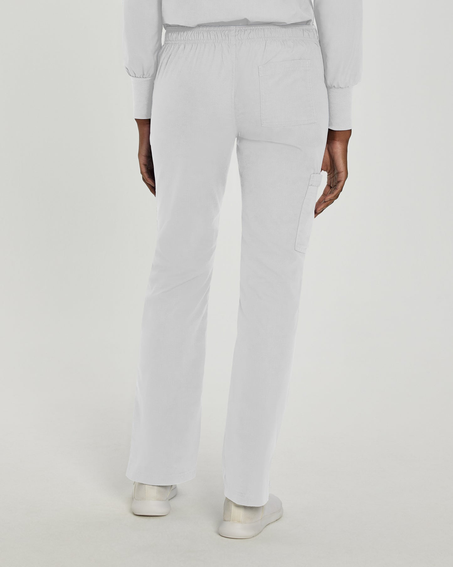 Essentials 8380 Women's Cargo Scrub Pants White Image