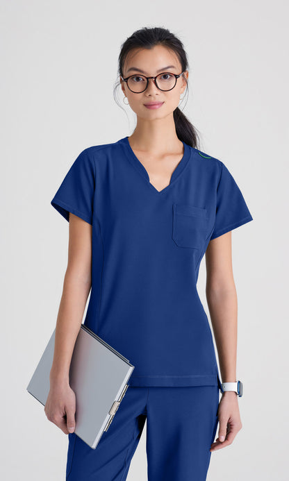 Grey's Anatomy Evolve GSST181 Sway Tuck-In Scrub Top Indigo
