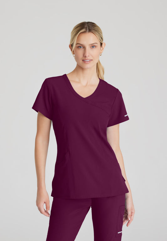 Skechers SK102 Reliance Scrub Top Wine Model Image Front | Barco