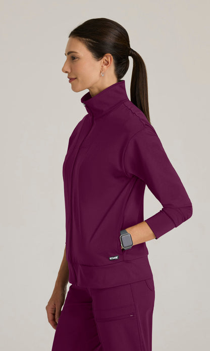 Grey's Anatomy Knits GRSW923 Ease Scrub Jacket Jacket Wine
