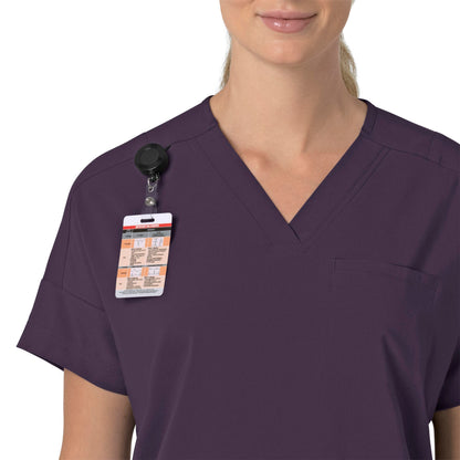 Force Cross-Flex C13110 Oversized V-Neck Scrub Top Black Plum Model Image Alternate | Carhartt