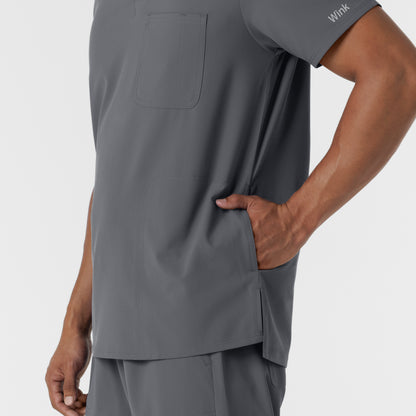 NURTUR 6380 Men's V-Neck Scrub Top Pewter