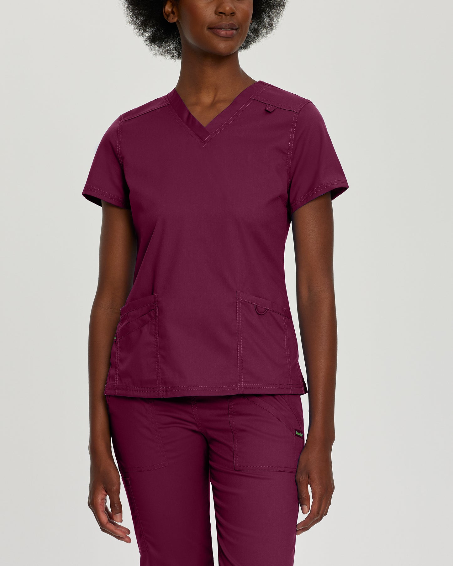 ProFlex 4160 Women's 3 Pocket V Neck Scrub Top Wine Image