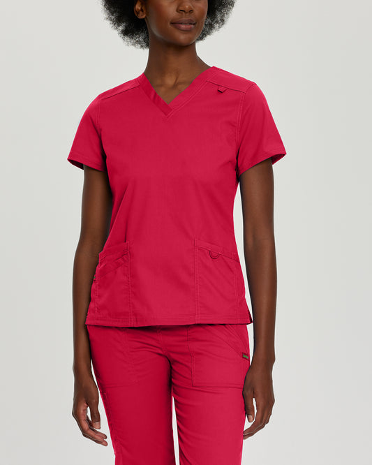 ProFlex 4160 Women's 3 Pocket V Neck Scrub Top True Red Image