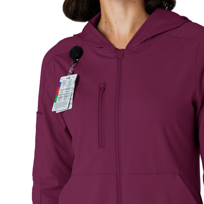 RENEW 8159 Knit Women’s Zip Hoodie Wine Model Image Alternate | Wink