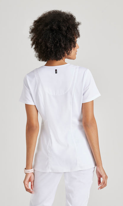 Grey's Anatomy Stretch GRST045 Serena Scrub Top White