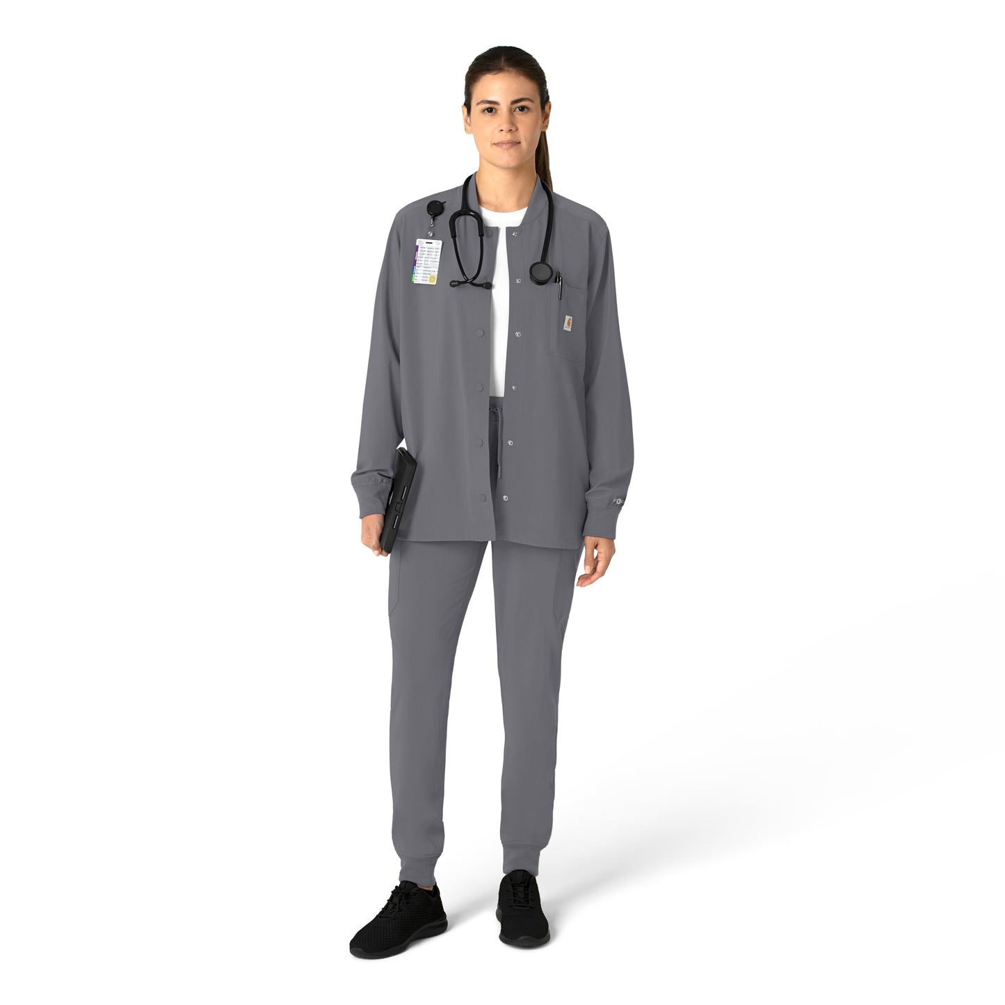 Force Cross-Flex C82210 Shirt Jacket Pewter Model Image Right Side | Carhartt