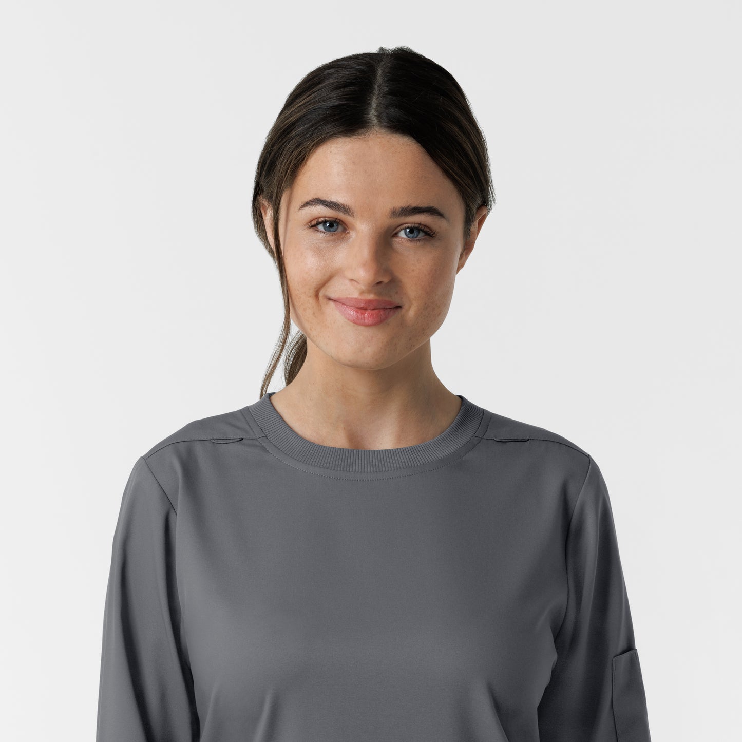 Boundless 6551 Women's Classic Long Sleeve Scrub Tee Pewter