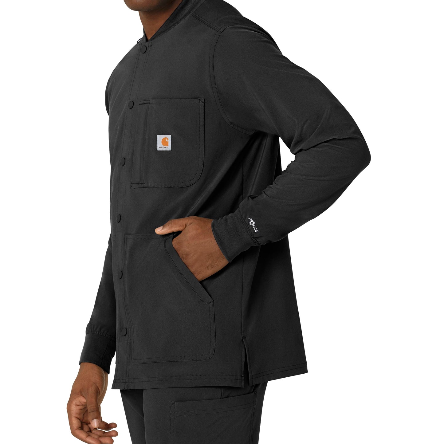 Force Cross-Flex C86210 Men's Shirt Jacket Black Model Image Alternate | Carhartt