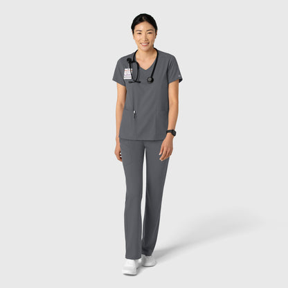 Boundless 6251 2-Pocket V-Neck Scrub Top Pewter Model Image Alternate | Wink