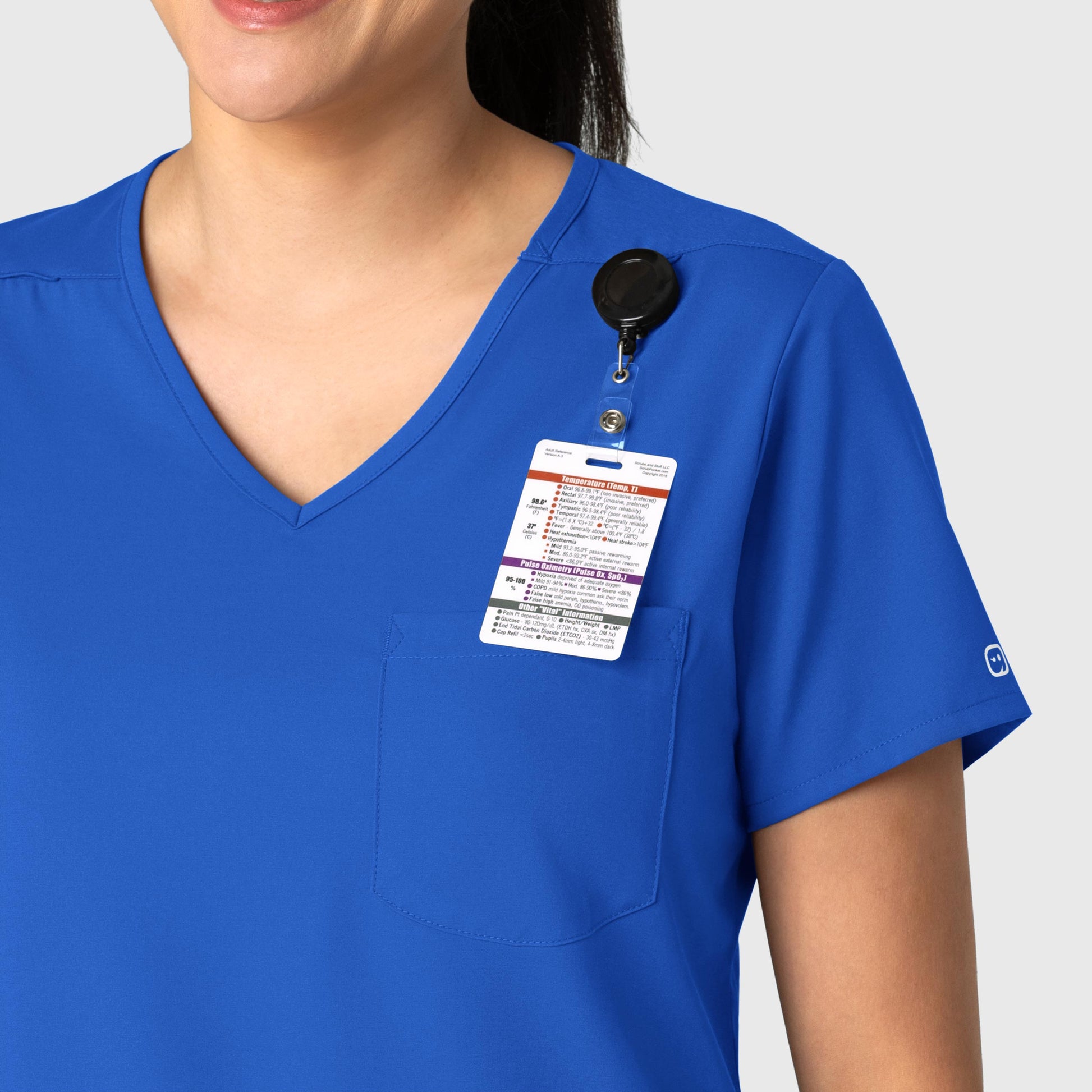 Boundless 6151 Tuck-In Scrub Top Royal Model Image Alternate | Wink