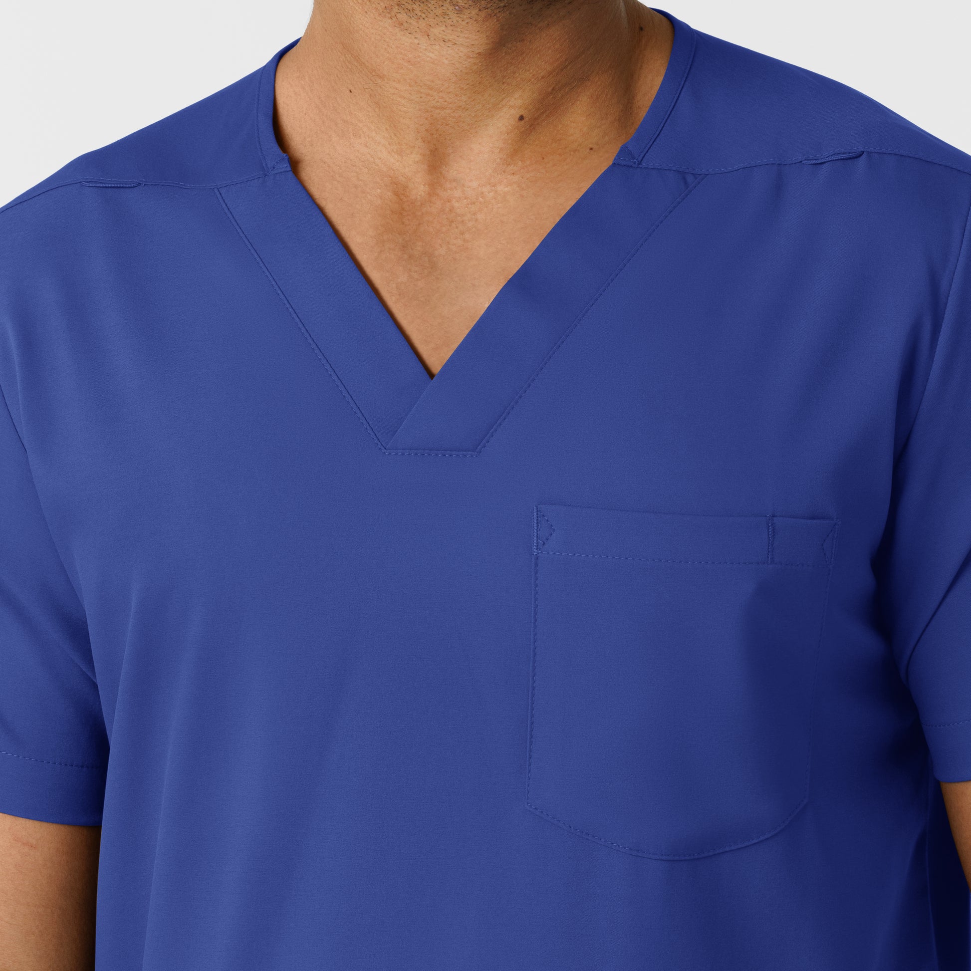 Boundless 6351 Men's Multi Pocket V-Neck Scrub Top Galaxy Blue