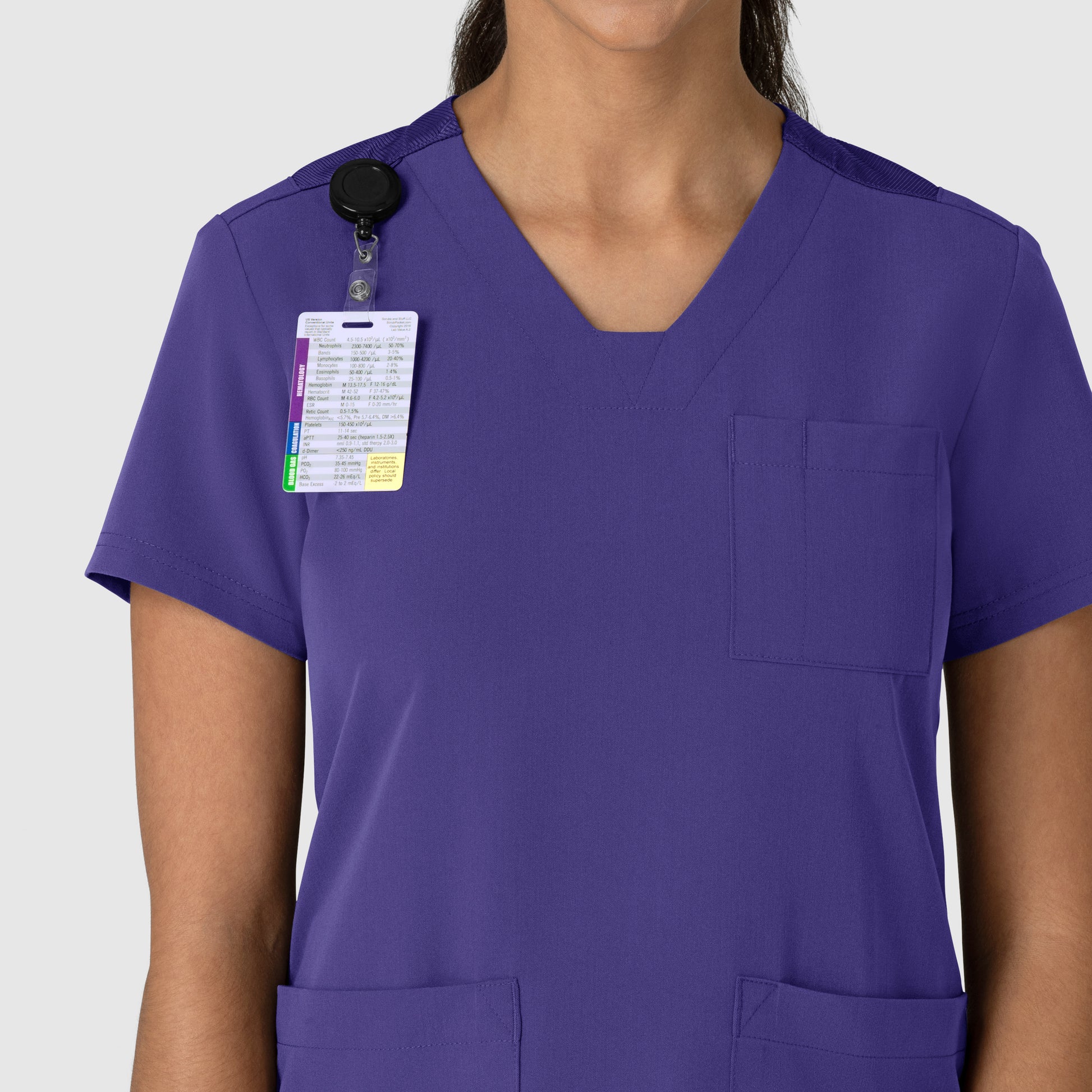 Nova 6132 Flex-n-Reach V-Neck Scrub Top Grape Model Image Alternate | Wink