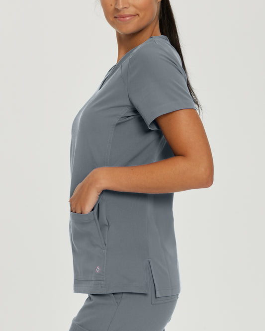 V-Tess 950 Women's 4 Pocket V Neck Scrub Top Taylor Grey Image