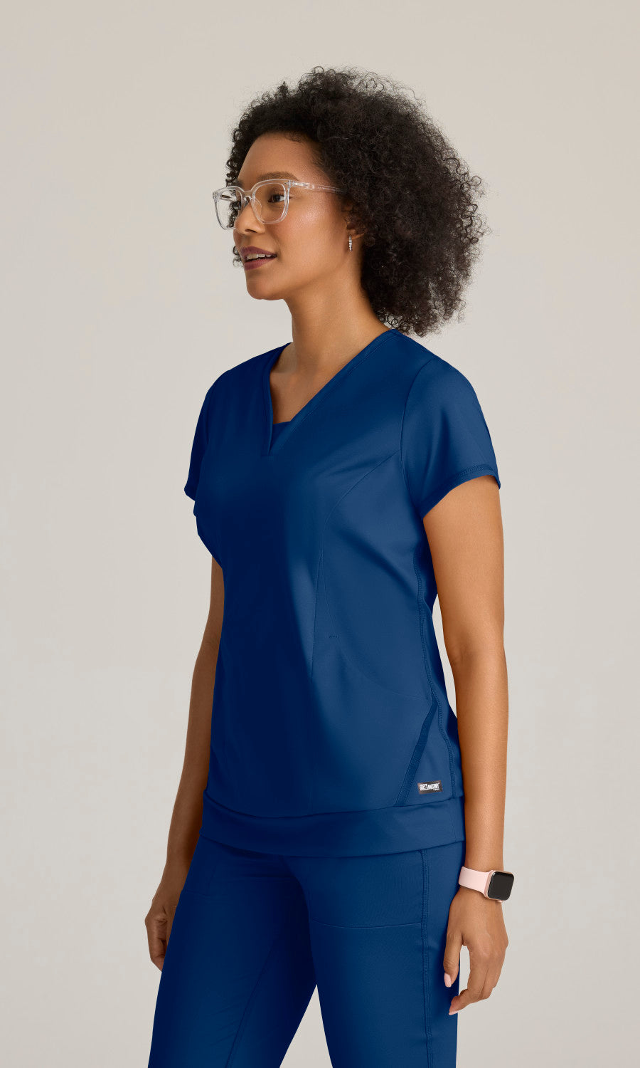 Grey's Anatomy Knits GRST250 Motivate Knit Scrub Top Indigo