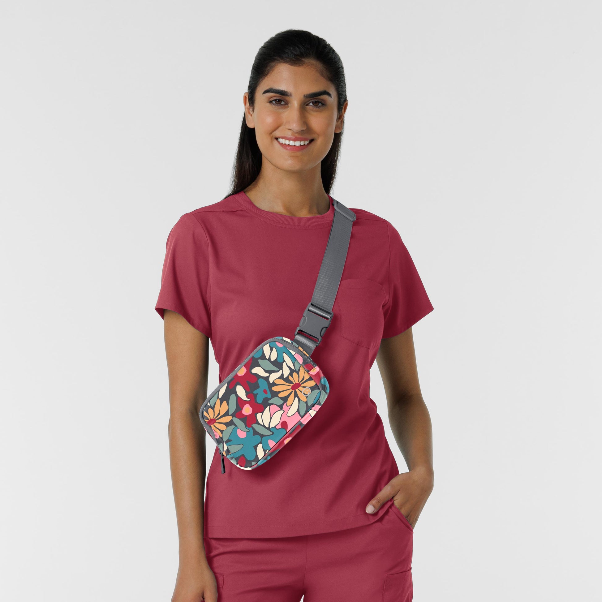 Accessories A101 Chatelaine Belt Bag Floral Fusion Pewter