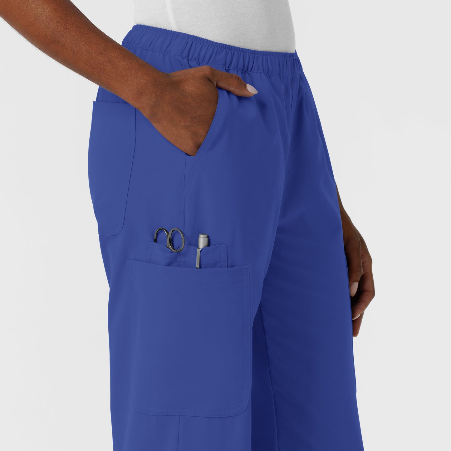 NURTUR 5180 Women's Straight Leg Cargo Scrub Pants Galaxy Blue