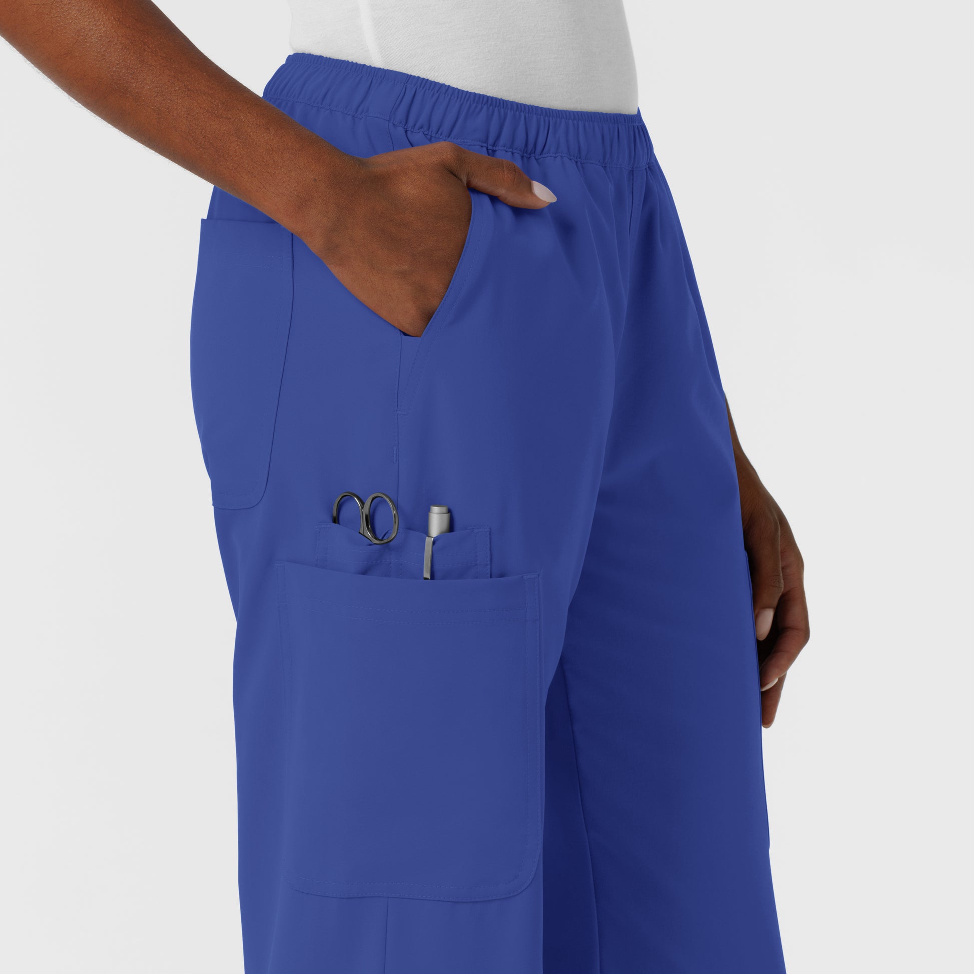 NURTUR 5180 Women's Straight Leg Cargo Scrub Pants Galaxy Blue