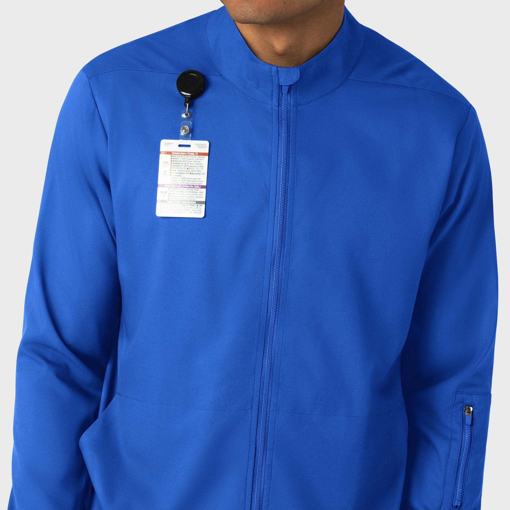 Boundless 8351 Men's Warm Up Scrub Jacket Royal Model Image Alternate | Wink