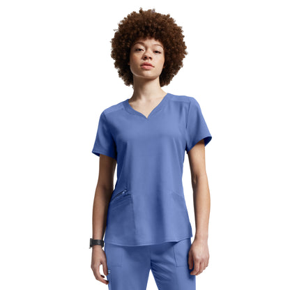 VIBE WT121 Women's 3 Pocket V Neck Scrub Top Ceil Image