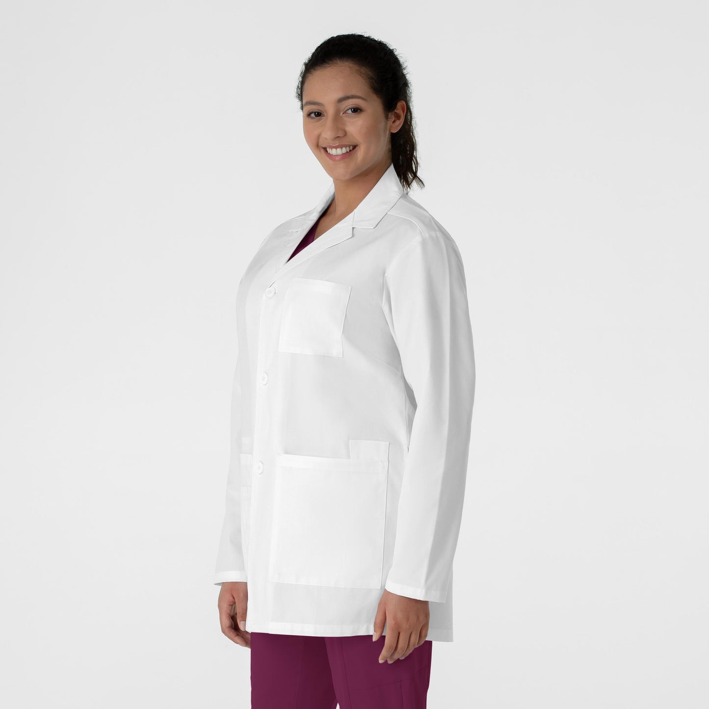 WonderLAB 7602 Unisex Iconic Lab Coat White Model Image Left Side | Wink