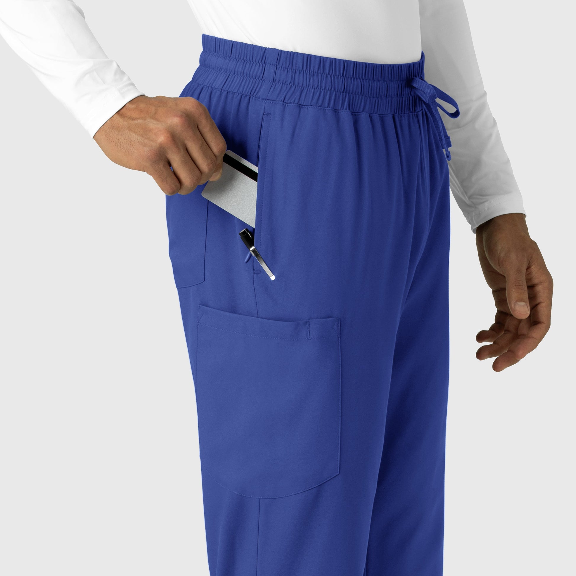 Boundless 5351 Men's Straight Leg Scrub Pants Galaxy Blue